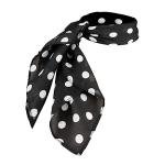Sheer Black Polka Dot Chiffon Scarf - Vintage Style