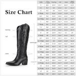 Black Knee High Western Cowboy Boots - Women's Size 8.5