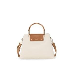 ALDO Womens Sloana Satchel Bag, Beige Overflow