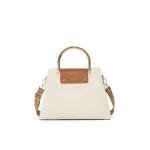 ALDO Womens Sloana Satchel Bag, Beige Overflow