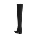 DREAM PAIRS Women's Pointed Toe Thigh High Over the Knee Boots Tall Chunky Blocked Heel Fall Long Fashion Sexy Boots,Size 8,Black-Suede,DWUMOB2506
