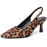 Mostrin Leopard Kitten Heels for Women Slingback Pointed Closed Toe Heels Women's Pumps Dress Pumps Shoes for Wedding, Party, Commuting Size 7.5