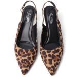 Mostrin Leopard Kitten Heels for Women Slingback Pointed Closed Toe Heels Women's Pumps Dress Pumps Shoes for Wedding, Party, Commuting Size 7.5