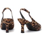 Mostrin Leopard Kitten Heels for Women Slingback Pointed Closed Toe Heels Women's Pumps Dress Pumps Shoes for Wedding, Party, Commuting Size 7.5