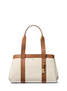 Michael Kors Romee Large Tote, Gold-Tone Hardware/Vanilla/Acorn