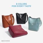 BOSTANTEN Women's Leather Designer Handbags Tote Purses Shoulder Bucket Bags Brown