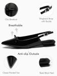Coutgo Womens Slingback Flats Bow Slip on Dress Shoes Buckle Comfortable Ballet Flats Pointed Toe Flat Party Work Shoes, Black, Size 8.5