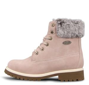 Lugz | Convoy Classic 6-inch Chukka Boots for Women | Faux Fur Lace Up Womens Fall Boots | Everyday Women Footwear, Soft Pink/Bone/Gum, 8 M