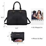 Women Handbag Wallet Tote Shoulder Hobo Bag Top Handle Satchel Purse Set 2pcs with 3 Compartments