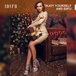 IDIFU Women's IN5 Charcy Crisscross Strappy Platform High Chunky Heels Peep Toe Pump Party Heeled Sandals(7 M US, Silver Glitter)