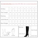 VIUGJNEX Womens Black Boots Chunky Heel Knee High Boots For Women Block High Heel Long Tall Heeled Black Boot Side Zipper Pointed Toe Faux Leather Boot For Women 2025 Trendy Fall Size 8