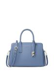 Michael Kors Laila Medium Satchel, Gold-Tone Hardware/Embossed Goat Leather/French Blue
