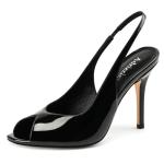 Adrizzlein Women's High Heels Peep Toe Pumps Shoes Fish Mouth Sandals 4 inch Stiletto Heels for Dress Wedding Party black-8