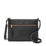 Fossil Women's Fiona Leather Large Crossbody Purse Handbag, Black (Model: ZB7267001)