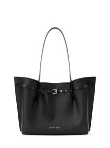 Michael Kors Women's Emilia Large Tote, Black/Pebbled Leather, One Size