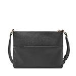 Fossil Women's Fiona Leather Large Crossbody Purse Handbag, Black (Model: ZB7267001)