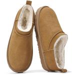 Project Cloud 100% Genuine Leather Micro Boots for Women – Water Resistant Womens Boots with Memory Foam Insole – Slip On Fall Shoes for Women 2025 for All-Day Comfort (HIPSTER,CHSTNUTSDE,7.5)