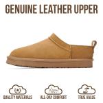 Project Cloud 100% Genuine Leather Micro Boots for Women – Water Resistant Womens Boots with Memory Foam Insole – Slip On Fall Shoes for Women 2025 for All-Day Comfort (HIPSTER,CHSTNUTSDE,7.5)