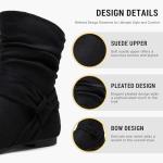 Vepose Women’s Slouch Ankle Flat Boots, Black Suede Short Low Heel Zipper 939A Booties, Size 8.5M US, (CJY939A Black 08.5)