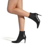 DREAM PAIRS Women's Pointed Toe Stiletto High Heel Ankle Booties,Size 8,Black/Pu,KIZZY-1