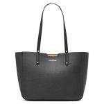 Calvin Klein Dilan Novelty Organizational Tote, Black/Silver Textured