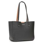 Calvin Klein Dilan Novelty Organizational Tote, Black/Silver Textured