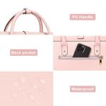 MOSISO Laptop Bag for Women, 15-15.6 inch PU Leather Laptop Shoulder Bags Convertible Backpack, 16 inch Messenger Bags Casual Handbag Work Briefcase Travel Computer Bag with Bowknot, Pink