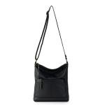 The Sak Womens Iris Crossbody in Leather Casual Purse With Adjustable Strap Zipper Pockets, Black, One Size US