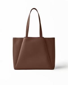 Work Tote Bags for Women 15.6 Inch - Laptop Tote Bag with Zip Compartments - Large PU Leather Office Purse Computer Briefcase - Chocolate Brown