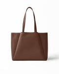 Work Tote Bags for Women 15.6 Inch - Laptop Tote Bag with Zip Compartments - Large PU Leather Office Purse Computer Briefcase - Chocolate Brown