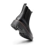 DREAM PAIRS Women's Chelsea Ankle Boots Square Toe Fashion Low Heel Lug Sole Platform Fall Booties Shoes,Size 8.5,Black-Pu,SDAB2412W