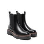 DREAM PAIRS Women's Chelsea Ankle Boots Square Toe Fashion Low Heel Lug Sole Platform Fall Booties Shoes,Size 8.5,Black-Pu,SDAB2412W