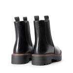 DREAM PAIRS Women's Chelsea Ankle Boots Square Toe Fashion Low Heel Lug Sole Platform Fall Booties Shoes,Size 8.5,Black-Pu,SDAB2412W