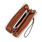 Fossil Women's Logan Leather RFID-Blocking Zip Around Clutch Wallet with Wristlet Strap