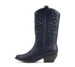 Soda Reno Women Western Cowboy Pointed Toe Knee High Pull On Tabs Boots (Navy, US Footwear Size System, Adult, Women, Numeric, Medium, 9.5)