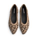DREAM PAIRS Women's Knit Ballet Dressy Flats Comfortable Washable Flexible Breathable Casual Classic Work Office Walk Pointed Toe Flats,Size 8,Leopard,SDFA26003W