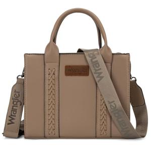 Wrangler Tote bag for women satchel bag purse for womens purses and handbags cute trendy Women's Purses bolsa wrangler para mujer with Zipper and Pocket top handle with strap khaki WG70-8120DKH