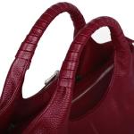 Iswee Women's Genuine Leather Handbag, Medium Satchel Shoulder Bag, Crossbody Hobo Purse with Pockets (Wine)