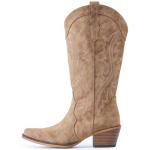 IUV Cowboy Boots For Women Western Cowgirl Boots with Chunky Heel Mid Calf Snip Toe Ideal for low insteps