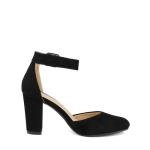 DREAM PAIRS Women's High Heel Ankle Strap Closed Toe Chunky Wedding Party Pumps Shoes,Size 8,Black/Nubuck,Angela