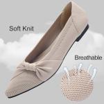 HIULYCENCE Pointed Toe Flats for Women Ballet Flats Comfortable Dressy Knit Lightweight Casual for Work Office Womens Flats Nude US8.5