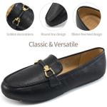 HARENCE Loafers for Women Comfortable Slip On Business Work Flats Shoes Casual Driving Moccasins Penny Loafer Black