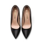 DREAM PAIRS Women's Closed Toe High Heels Dress Pointed Toe Wedding Pump Shoes,Size 7,Black/Pu