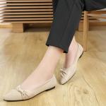 HIULYCENCE Pointed Toe Flats for Women Ballet Flats Comfortable Dressy Knit Lightweight Casual for Work Office Womens Flats Nude US8.5