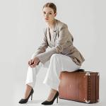 DREAM PAIRS Women's Closed Toe High Heels Dress Pointed Toe Wedding Pump Shoes,Size 7,Black/Pu