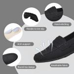 Volattio Loafers for Women Comfortable Slip On Working Shoes Womens Dressy Casual Work Flat Knit Shoes Black Size 8