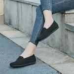 Volattio Loafers for Women Comfortable Slip On Working Shoes Womens Dressy Casual Work Flat Knit Shoes Black Size 8