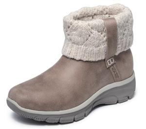 Skechers Women's EASY GOING - COZY WEATHER 2 - Hands Free Slip-Ins fold-over boot, Taupe, 9 M