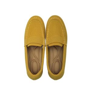 Women's Lightweight Knitted Loafers Casual Flat Shoes Comfortable Boat Shoes Flat Bottomed Breathable Shoes-Ginger-8.5