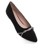 TN TANGNEST Womens Casual Flats Fashion Chain Pointed Toe Ballet Flats Rhinestone Flats Comfort Slip On Dress Shoes Black 43(10)